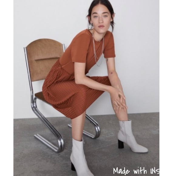 Zara pleated contrast dress NWT - Picture 7 of 7